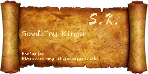 Sovány Kinga névjegykártya