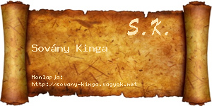Sovány Kinga névjegykártya