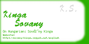 kinga sovany business card
